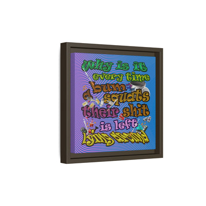 the bum's shit - framed canvas art (light blue-purple wave)