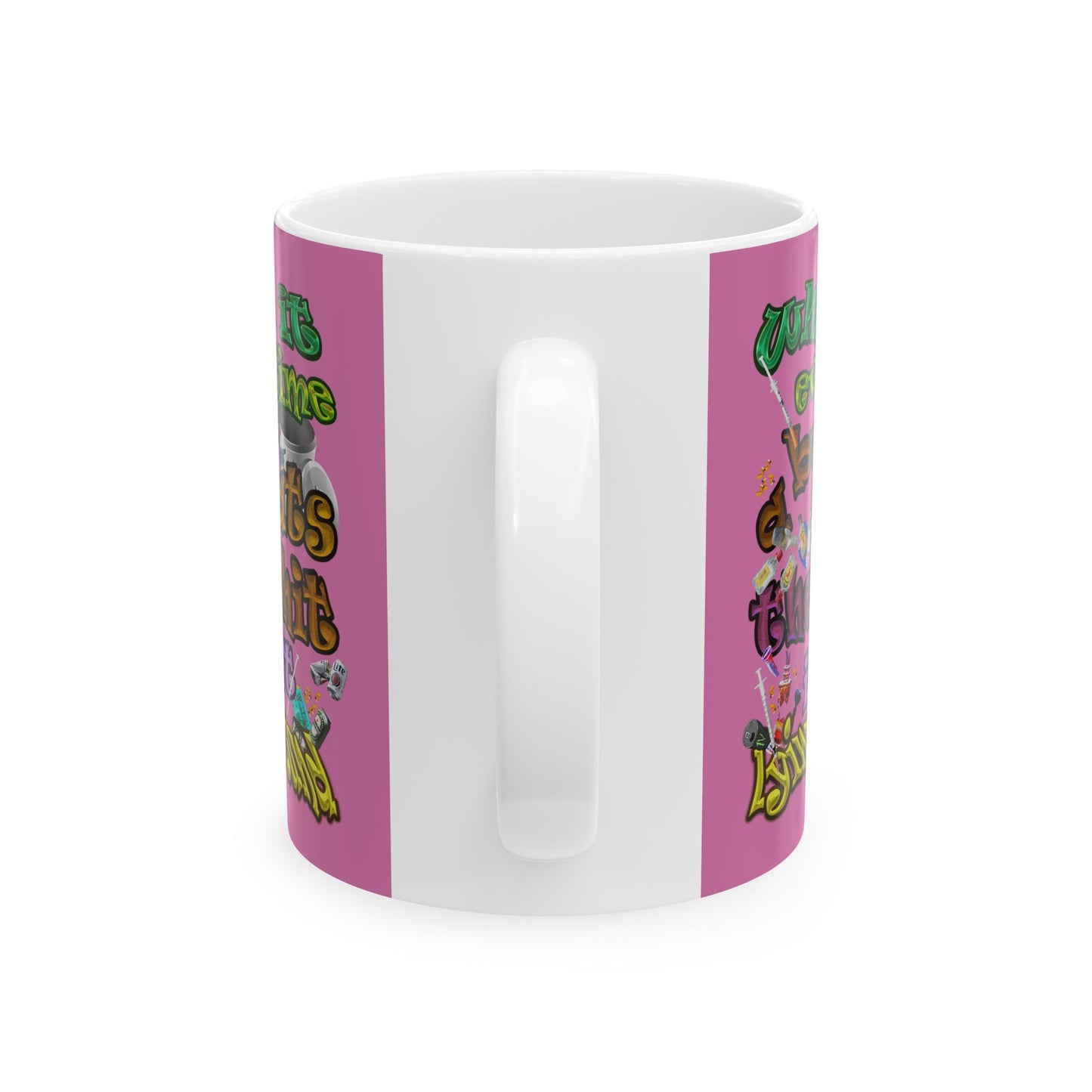the bum's shit - White Mug (light pink)