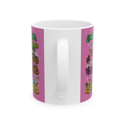 the bum's shit - White Mug (light pink)