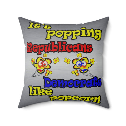 popping like popcorn - Faux Suede Square Pillow - (brushed nickel)