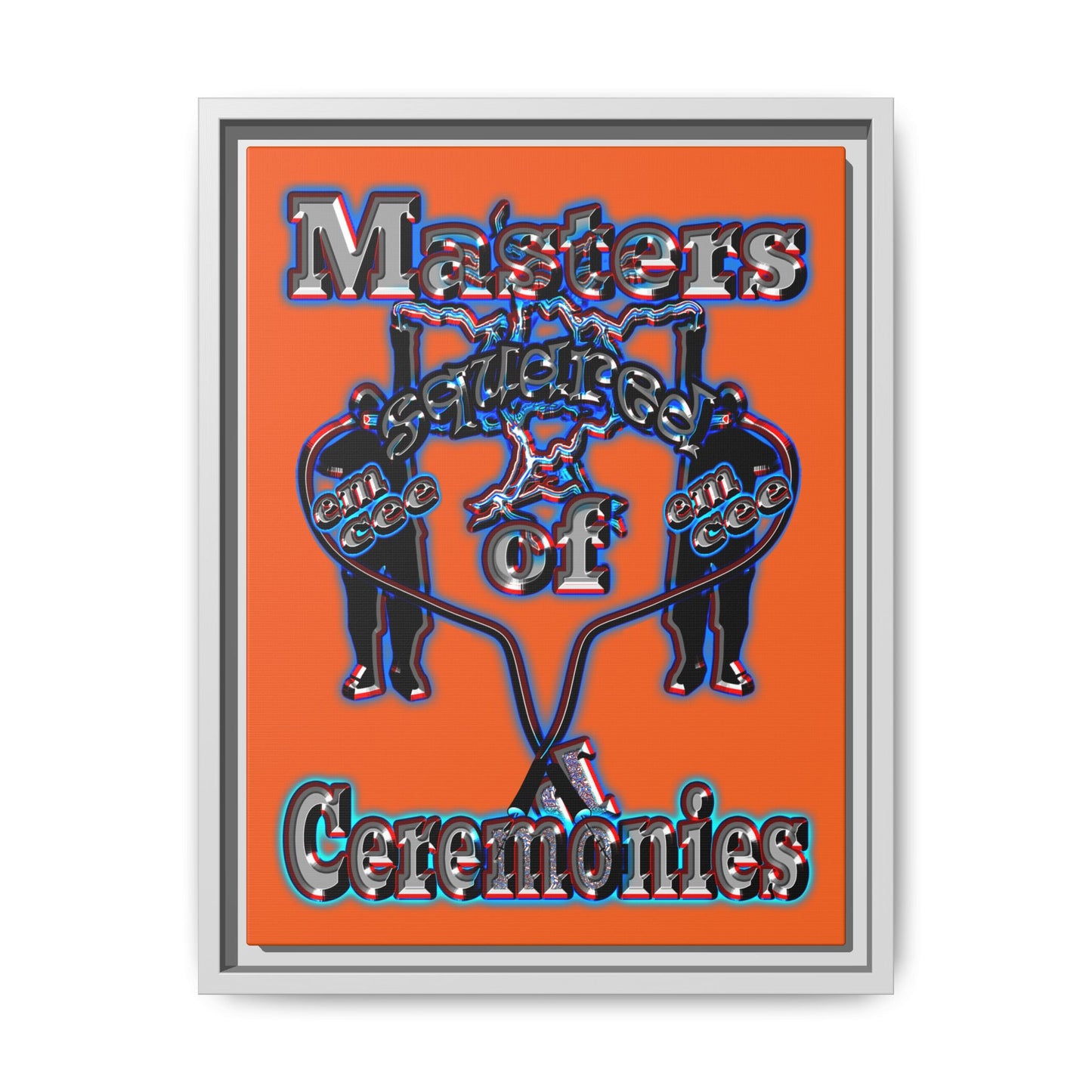 em cee squared - framed canvas art (orange)
