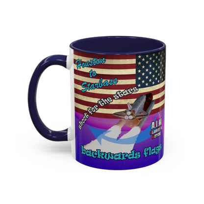 shoot for the stars - Accent Mug (purple-pink wave)