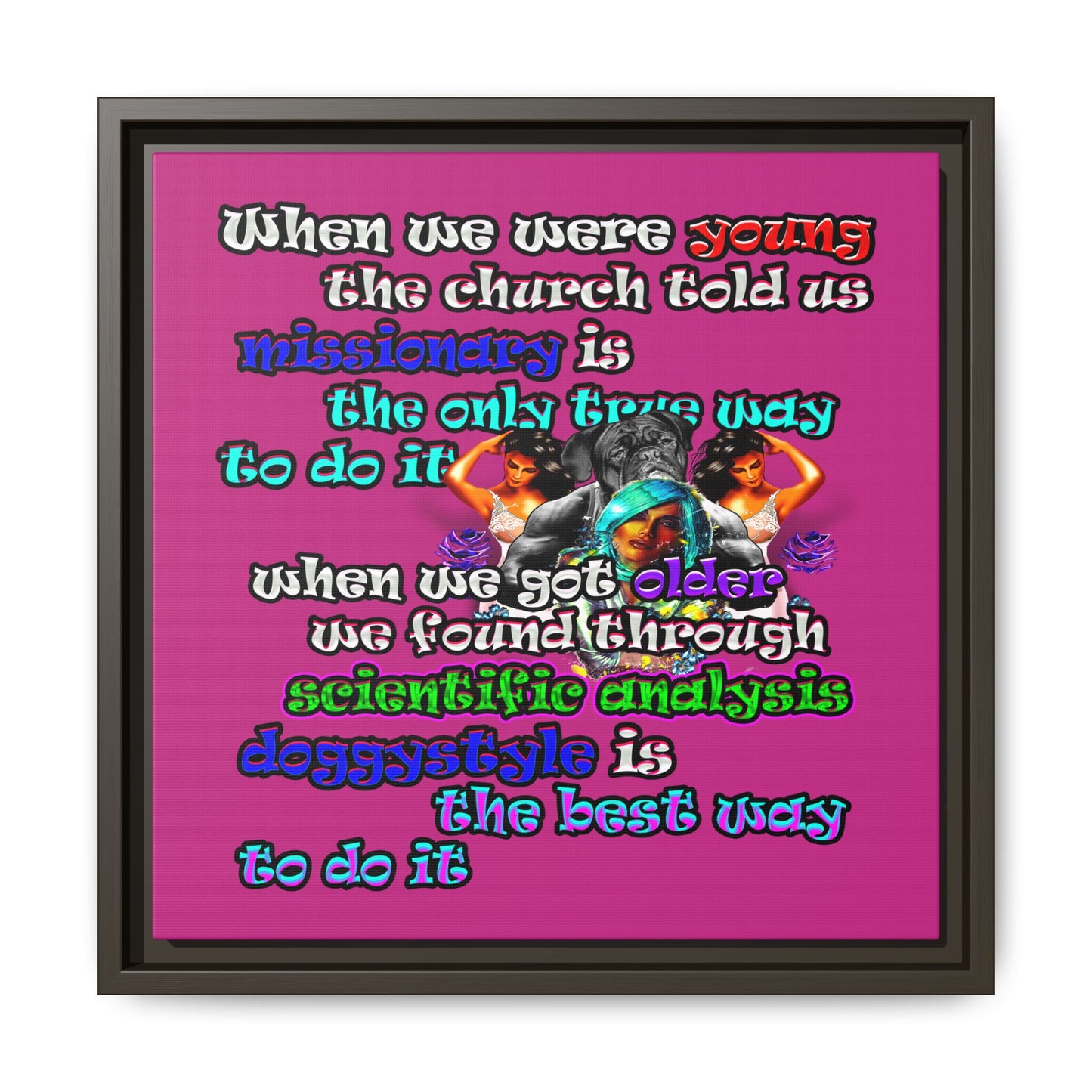 doggystyle - framed canvas art (pink)
