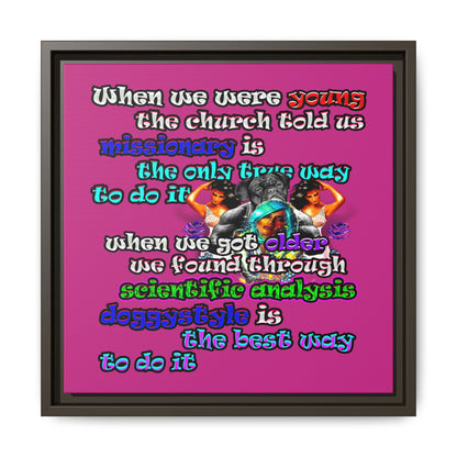 doggystyle - framed canvas art (pink)