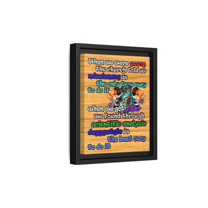 doggystyle - framed canvas art (butterscotch wood finish)