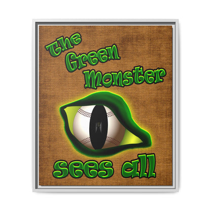 green monster - framed canvas art (brown papyrus)