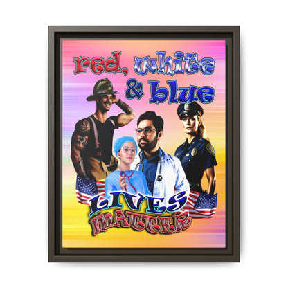rw&b lives matter - framed canvas art (color blur)