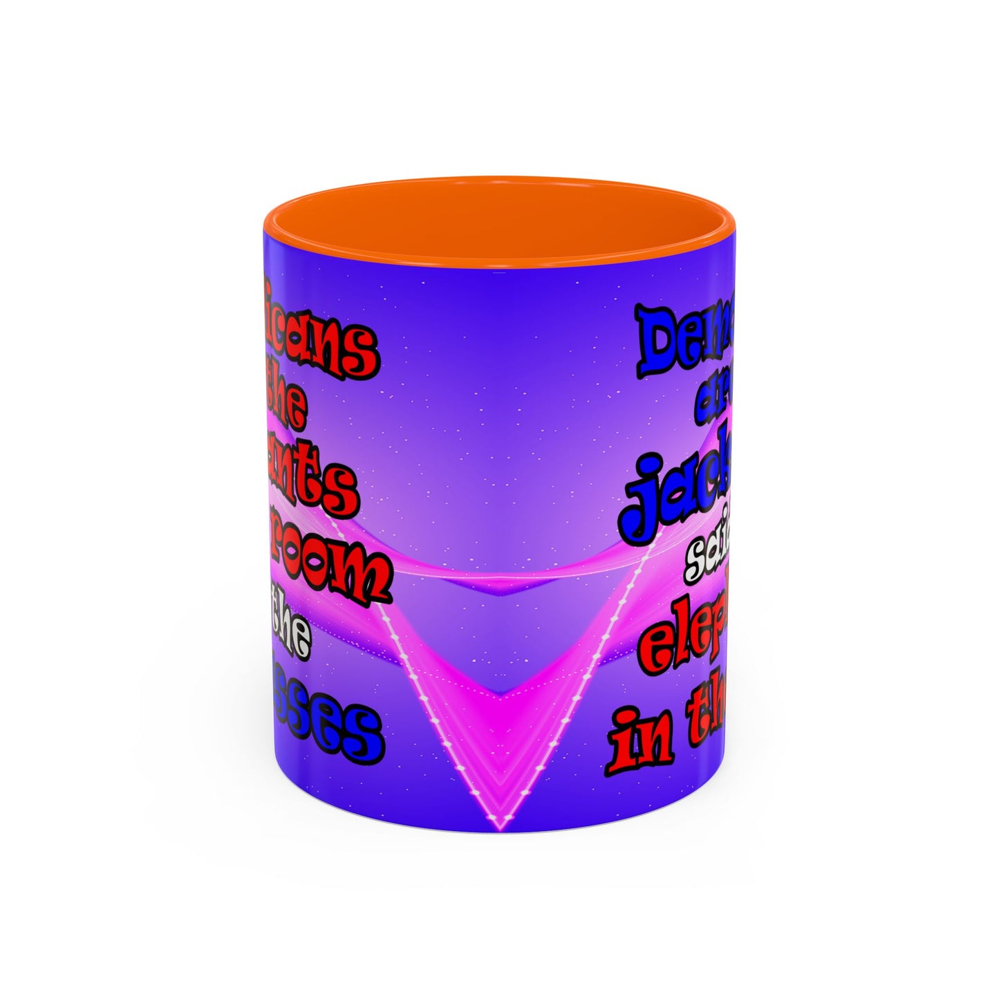 donkeys and elephants - Accent Mug (purple-pink wave)