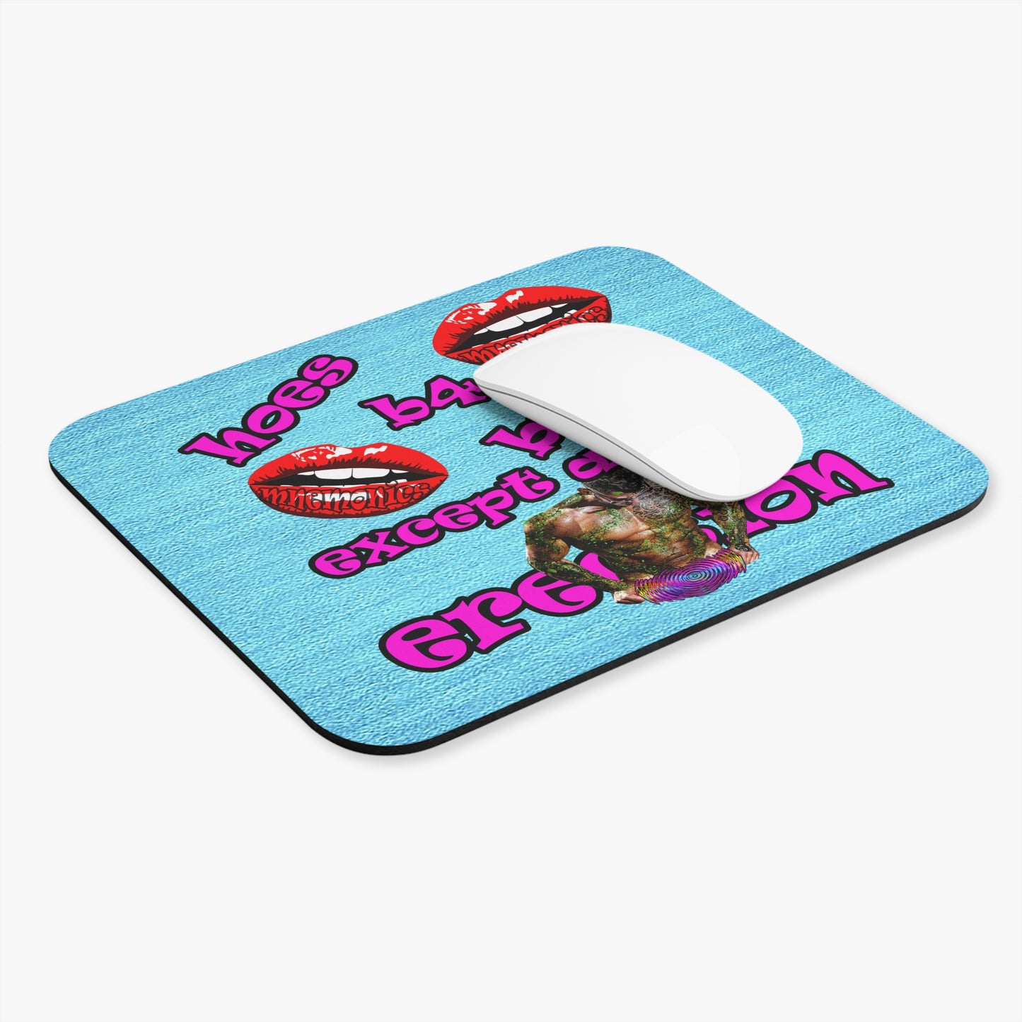 hoes b4 bros - Mouse Pad (Rectangle) (faded blue)