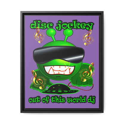 disc jockey - framed canvas art (light purple)