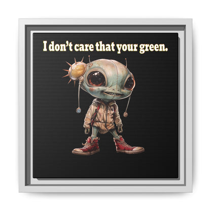 I don't care that your green - framed canvas art (black)