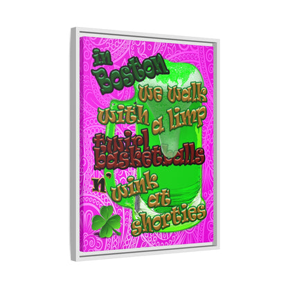 celtics logo - framed canvas art (pink swirl)
