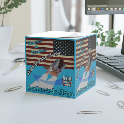 shoot for the stars - note cube (turquoise)