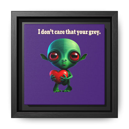 I don't care that your grey - framed canvas art (purple)