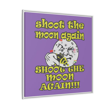 shoot the moon again - framed canvas art (light purple)