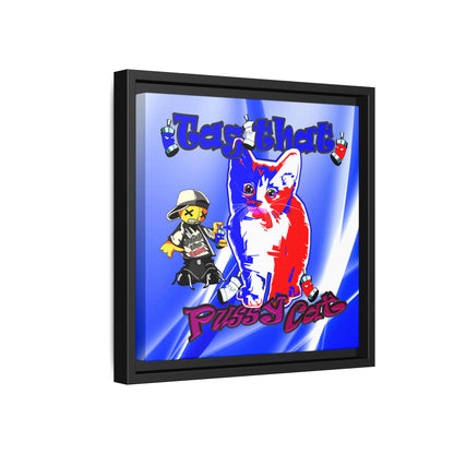 tag that - framed canvas art (blue-white wave)