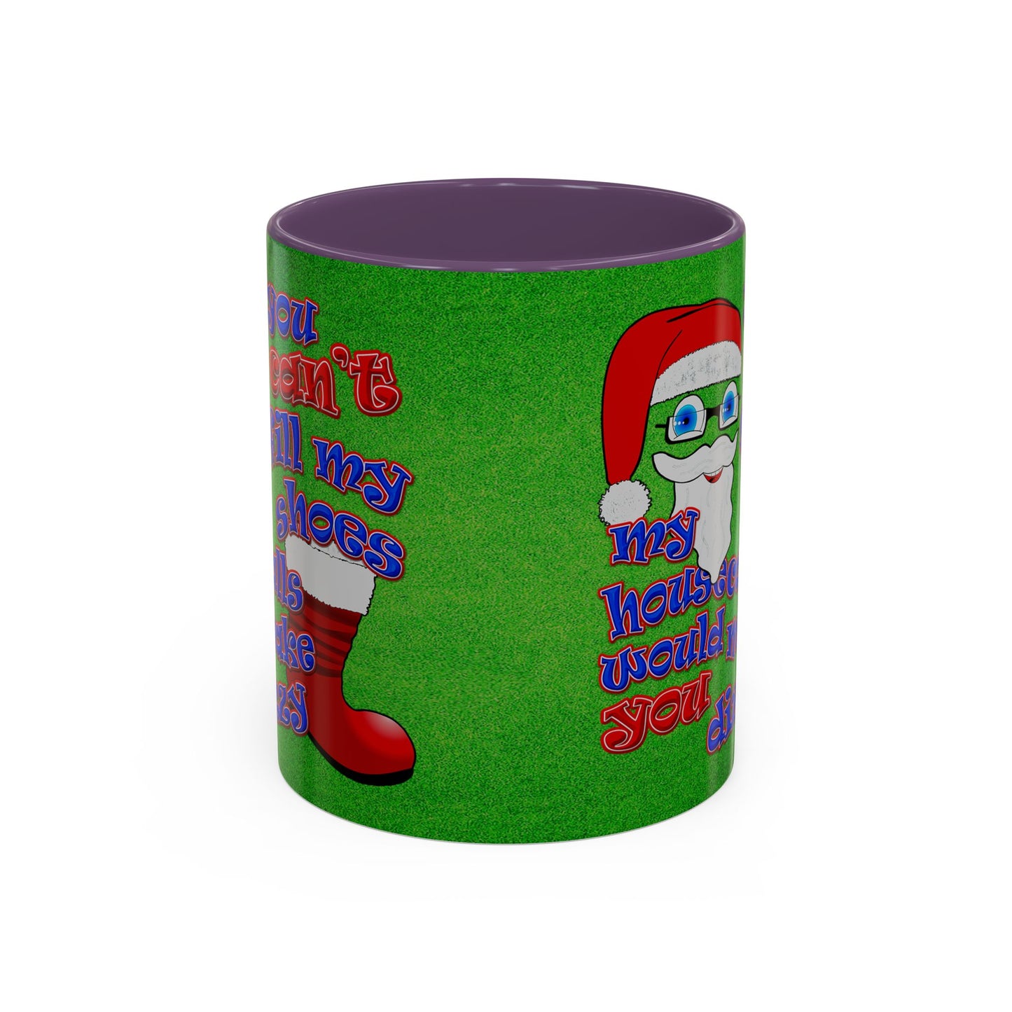 santa's shoes - Accent Mug (green turf)