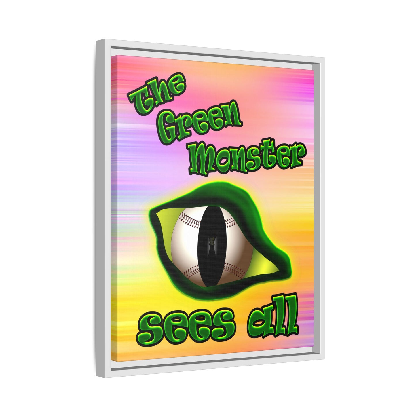 green monster - framed canvas art (color blur)