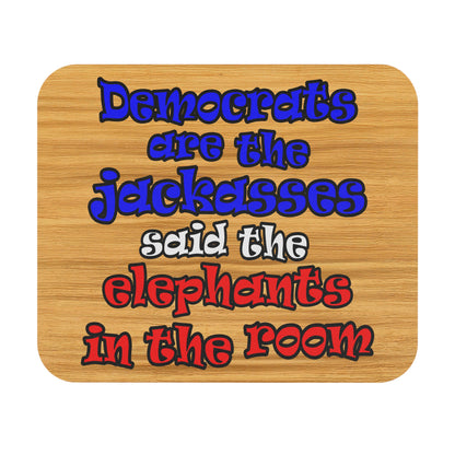 donkeys and elephants - Mouse Pad (Rectangle) (butterscotch wood finish)