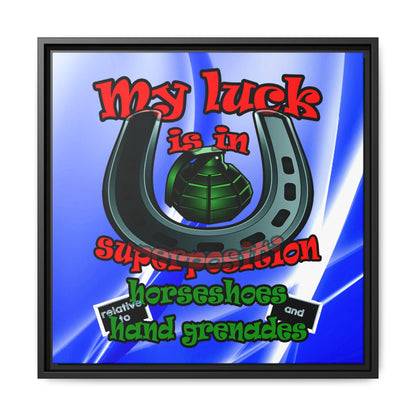 my luck - framed canvas art (blue-white wave)