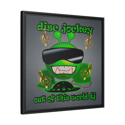 disc jockey - framed canvas art (grey-light grey)