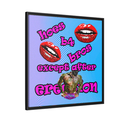 hoes b4 bros - framed canvas art (light blue-purple wave)