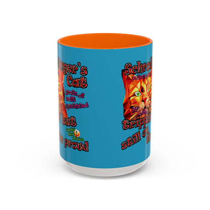 schrodinger's cat - Accent Mug (turquoise)