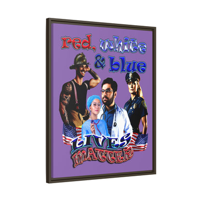 rw&b lives matter - framed canvas art (light purple)