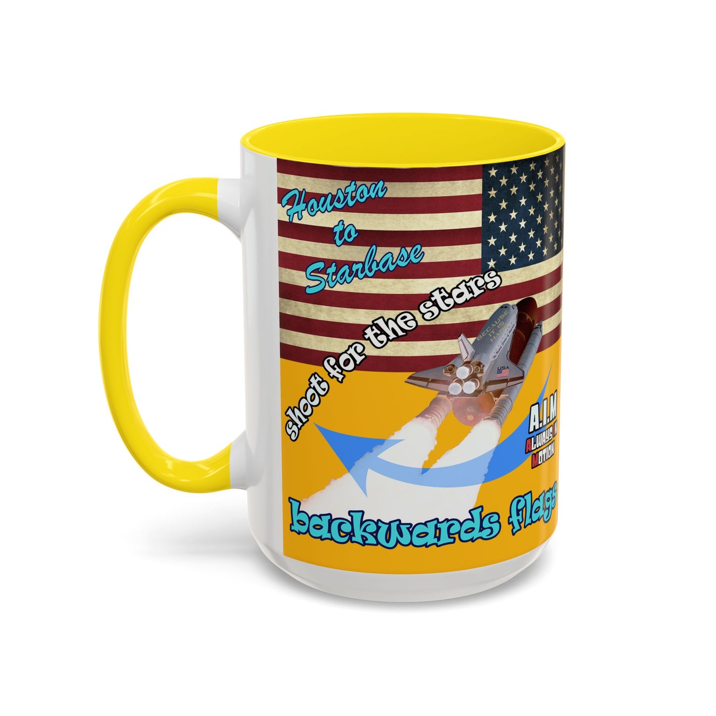 shoot for the stars - Accent Mug (yellow)