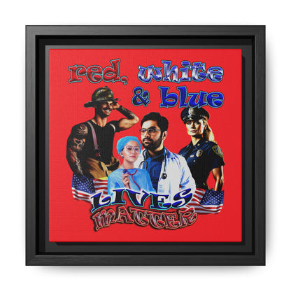 rw&b lives matter - framed canvas art (red)