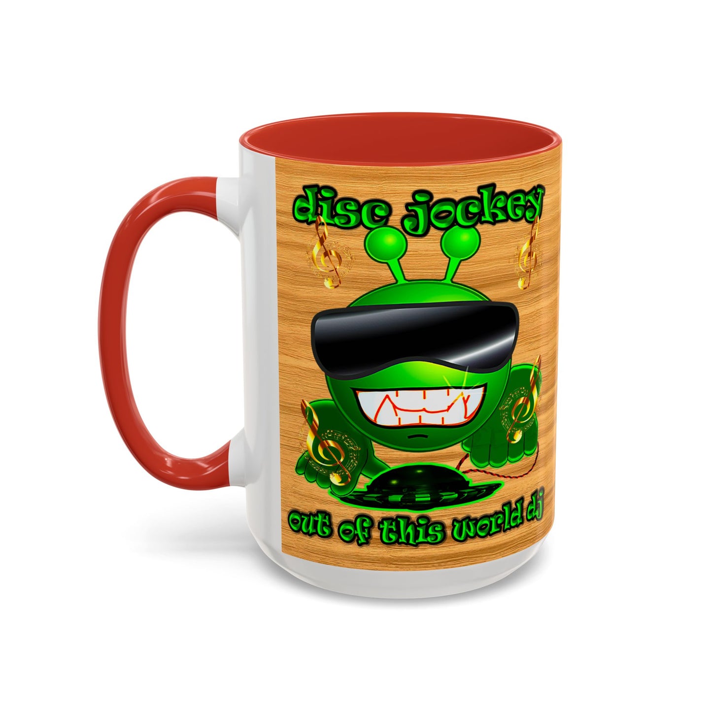 disc jockey - Accent Mug (butterscotch wood finish)