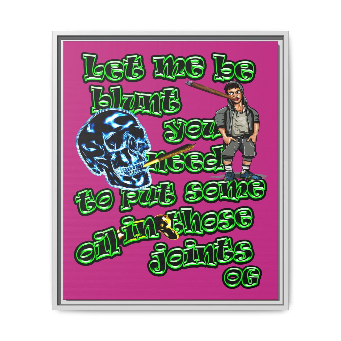 og - framed canvas art (pink)