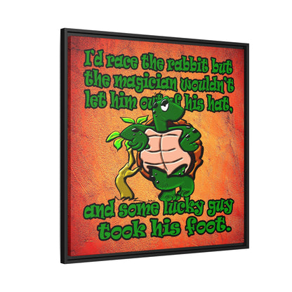 turtle race - framed canvas art (burnt orange)