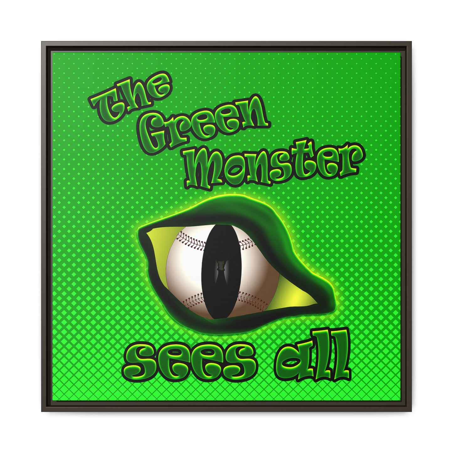 green monster - framed canvas art (logo green)