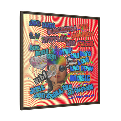 drop the beat - framed canvas art (yellow-orange wave)