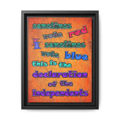 declaration of the independents - framed canvas art (burnt orange)