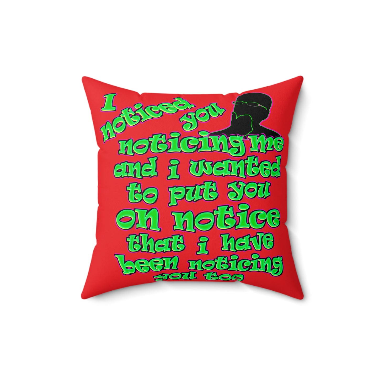 noticed you noticing - Faux Suede Square Pillow - (red)