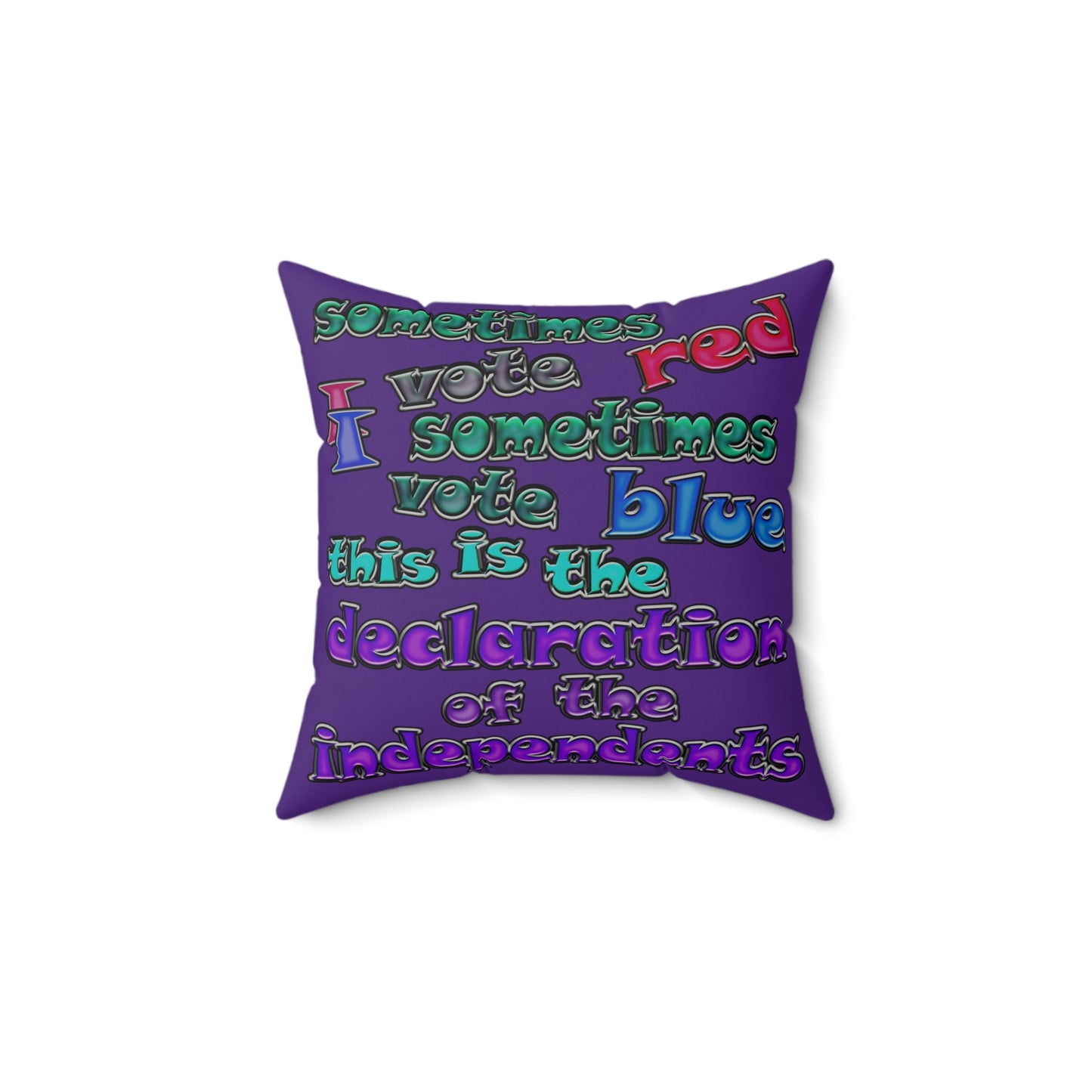 declaration of the independents - Faux Suede Square Pillow - (purple)