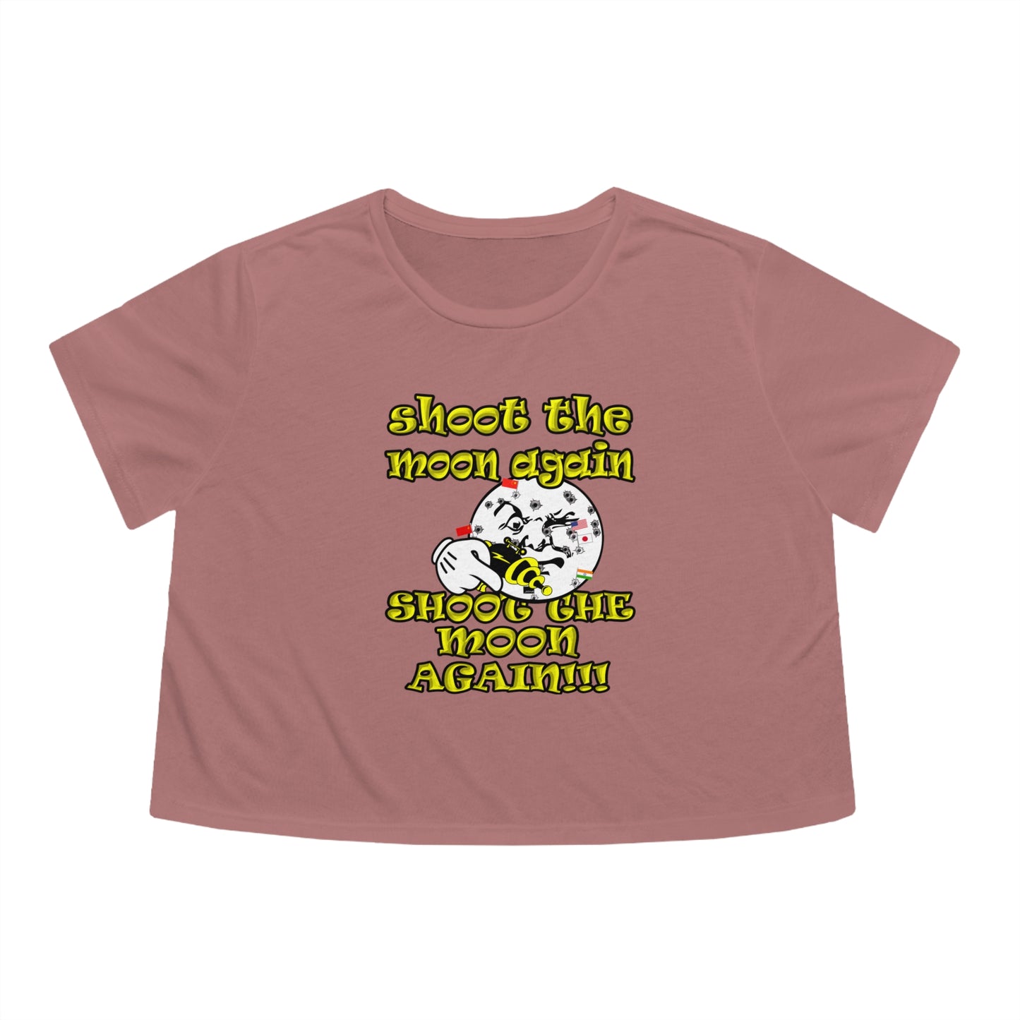 shoot the moon again - Women's Flowy Cropped Tee