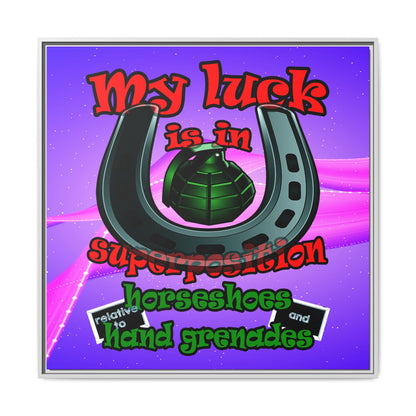 my luck - framed canvas art (purple-pink wave)