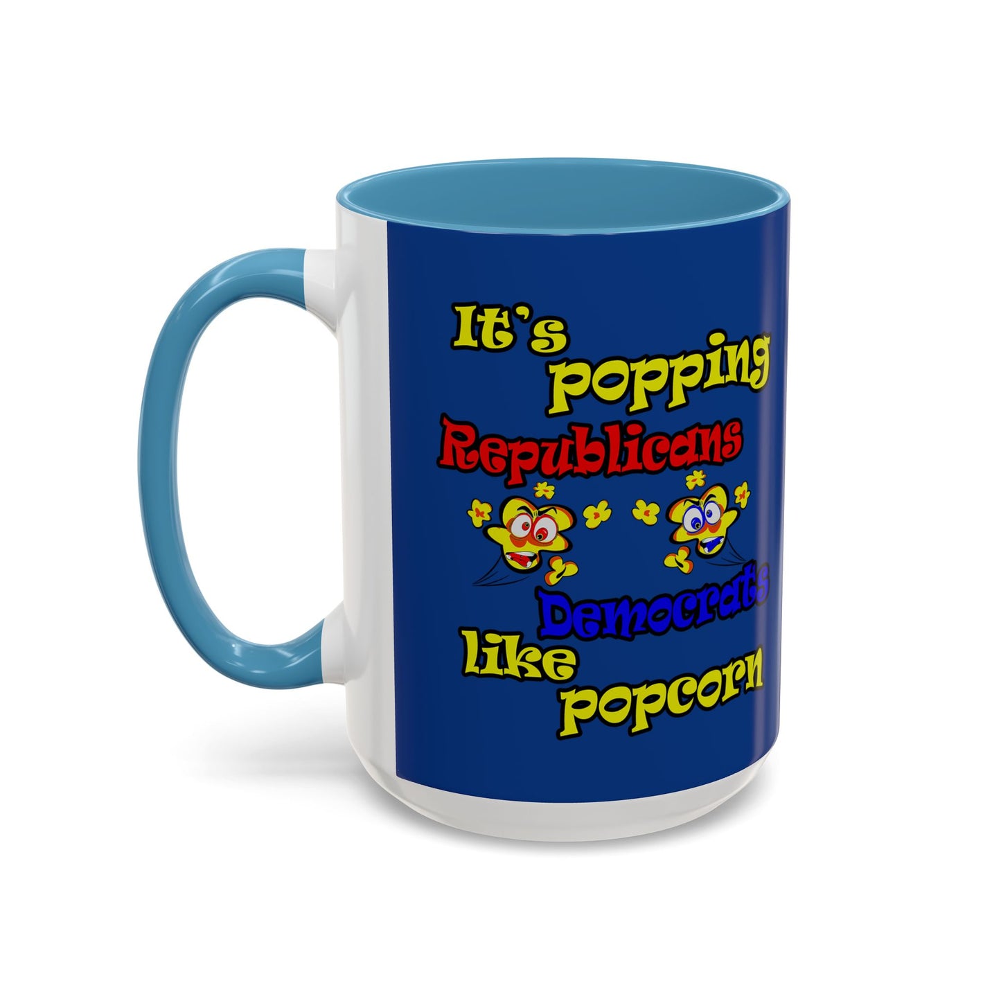 popping like popcorn - Accent Mug (dark blue)