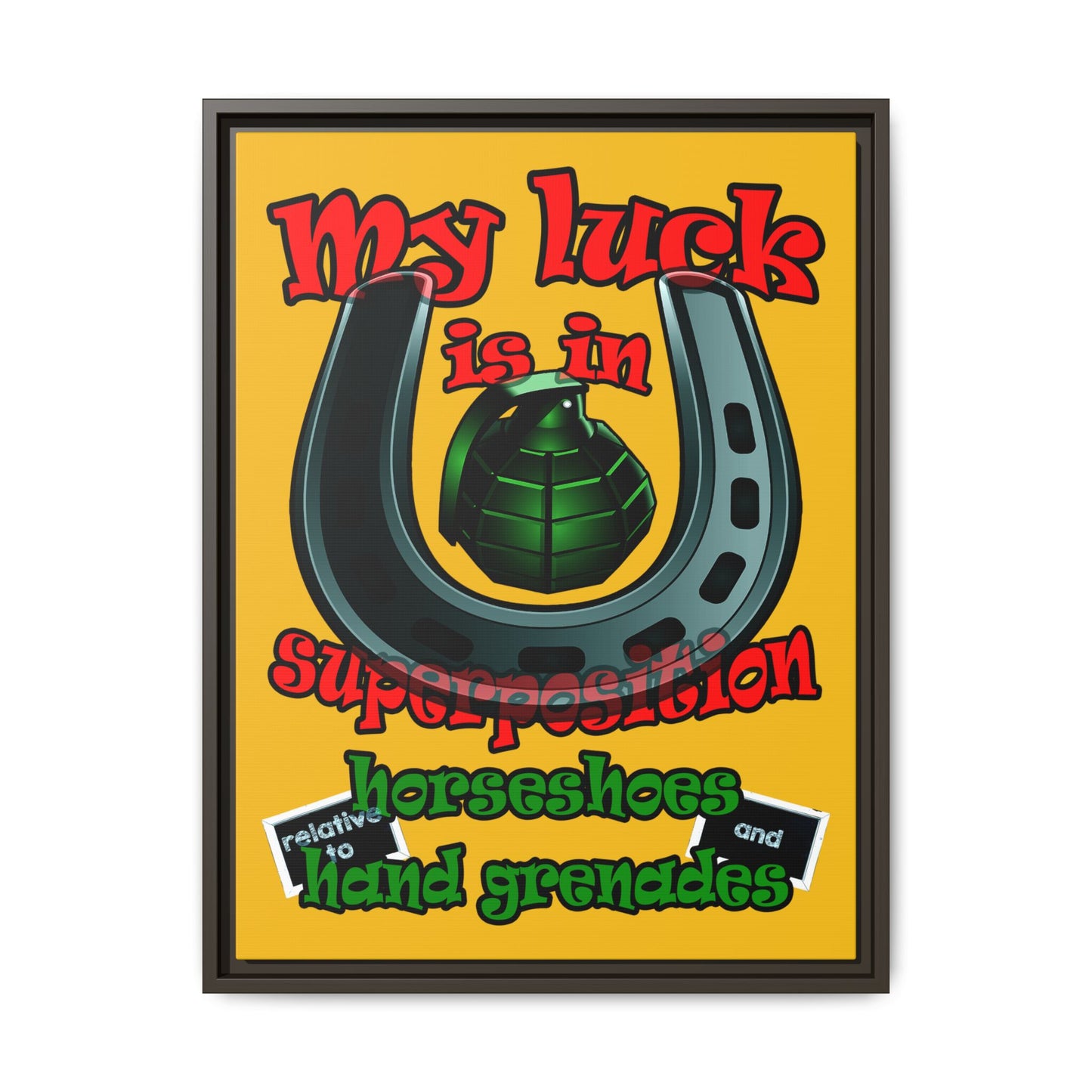 my luck - framed canvas art (yellow)