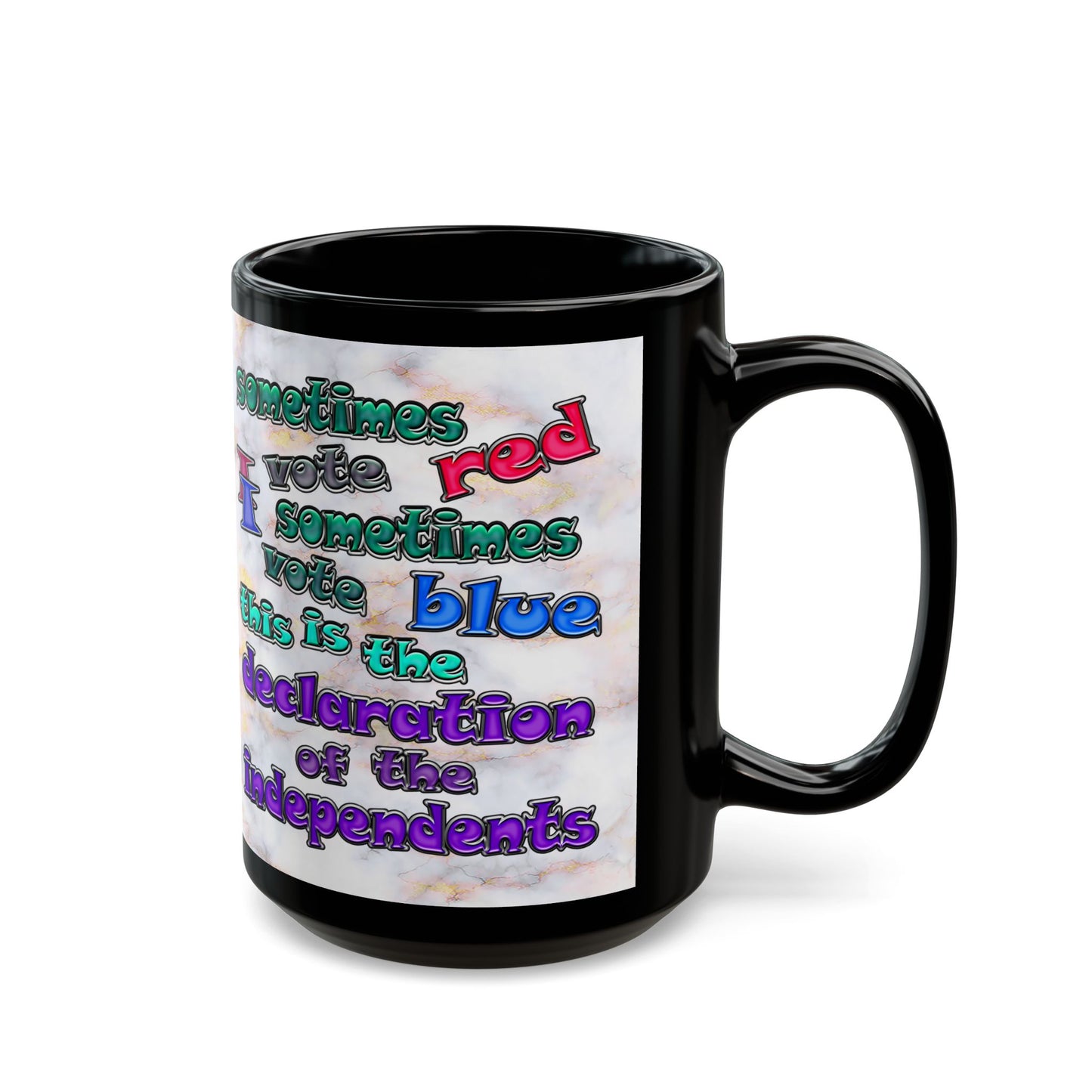 declaration of the independents - Black Mug (white marble)