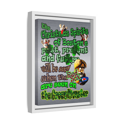 christmas spirits of boston - framed canvas art (brushed nickel)