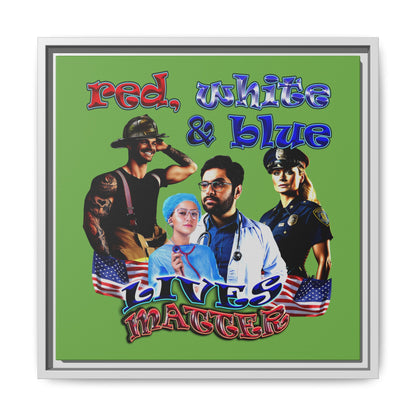 rw&b lives matter - framed canvas art (green)