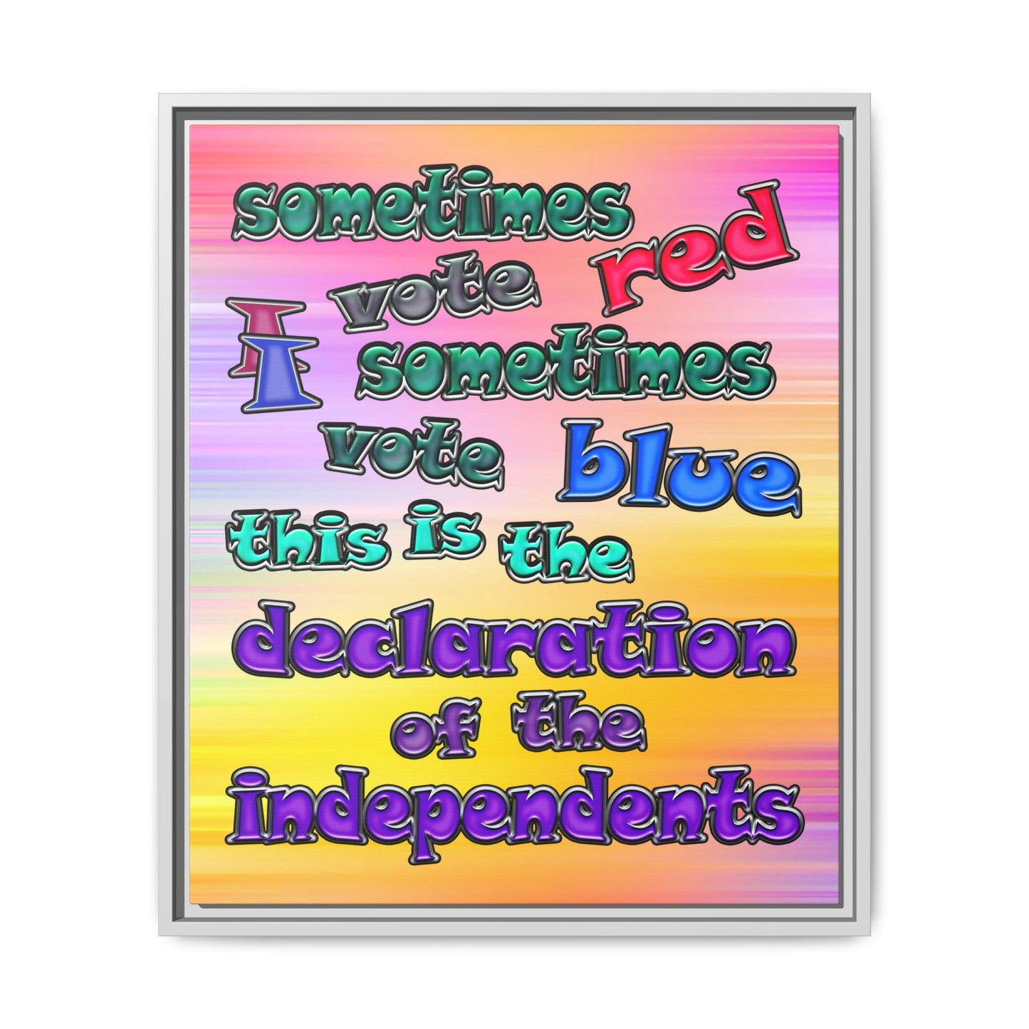 declaration of the independents - framed canvas art (color blur)