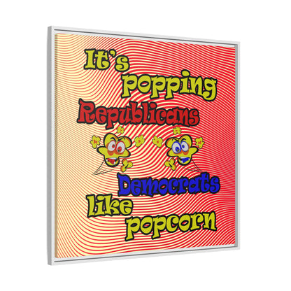 popping like popcorn - framed canvas art (yellow-orange wave)