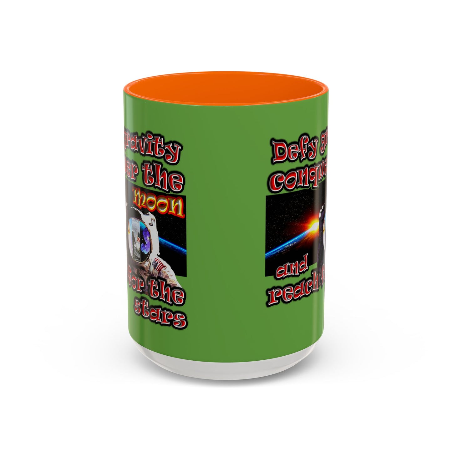 defy conquer reach - Accent Mug (green)