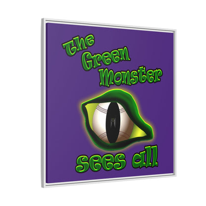 green monster - framed canvas art (purple)