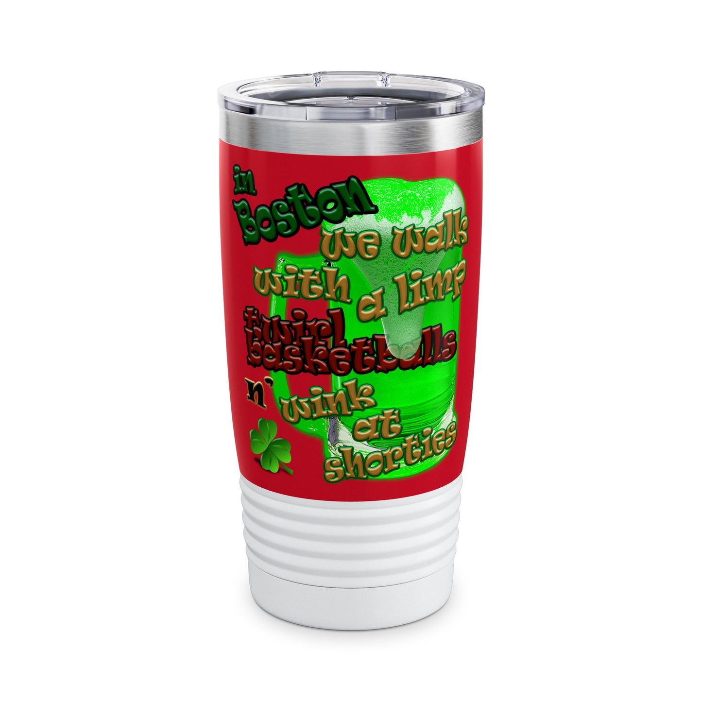 celtics logo - Ringneck Tumbler, 20oz (dark red)